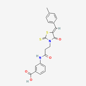 3-({3-[5-(4-methylbenzylidene)-4-oxo-2-thioxo-1,3-thiazolidin-3-yl]propanoyl}amino)benzoic acid