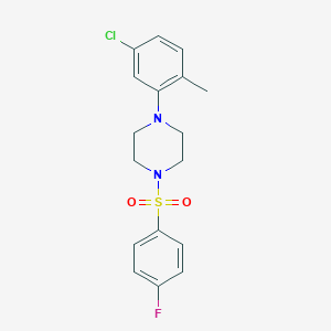 molecular formula C17H18ClFN2O2S B369164 1-(5-Chloro-2-methylphenyl)-4-[(4-fluorophenyl)sulfonyl]piperazine CAS No. 642997-00-0