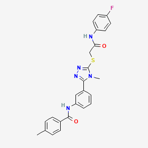 N-{3-[5-({2-[(4-fluorophenyl)amino]-2-oxoethyl}thio)-4-methyl-4H-1,2,4-triazol-3-yl]phenyl}-4-methylbenzamide