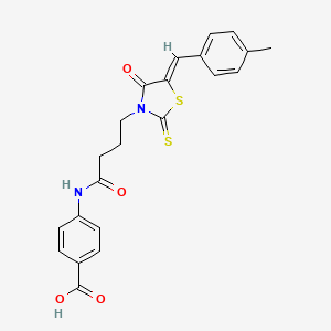 4-({4-[5-(4-methylbenzylidene)-4-oxo-2-thioxo-1,3-thiazolidin-3-yl]butanoyl}amino)benzoic acid