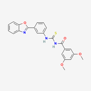 N-{[3-(1,3-benzoxazol-2-yl)phenyl]carbamothioyl}-3,5-dimethoxybenzamide