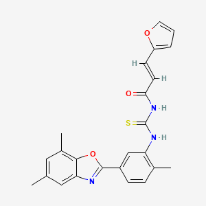 N-({[5-(5,7-dimethyl-1,3-benzoxazol-2-yl)-2-methylphenyl]amino}carbonothioyl)-3-(2-furyl)acrylamide