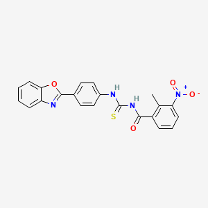 N-{[4-(1,3-benzoxazol-2-yl)phenyl]carbamothioyl}-2-methyl-3-nitrobenzamide