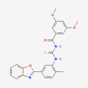 N-{[5-(1,3-benzoxazol-2-yl)-2-methylphenyl]carbamothioyl}-3,5-dimethoxybenzamide