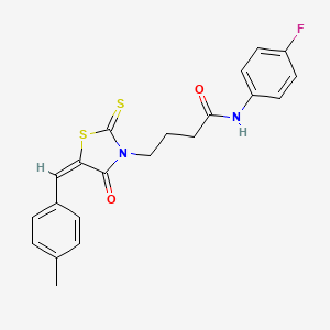 N-(4-fluorophenyl)-4-[5-(4-methylbenzylidene)-4-oxo-2-thioxo-1,3-thiazolidin-3-yl]butanamide