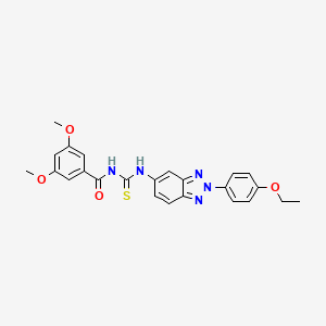 N-{[2-(4-ethoxyphenyl)-2H-benzotriazol-5-yl]carbamothioyl}-3,5-dimethoxybenzamide