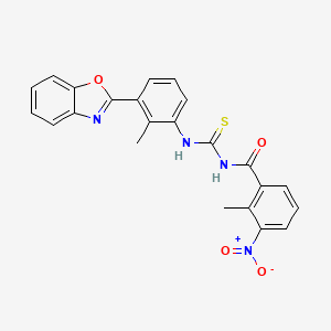 N-{[3-(1,3-benzoxazol-2-yl)-2-methylphenyl]carbamothioyl}-2-methyl-3-nitrobenzamide