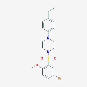 molecular formula C19H23BrN2O3S B369178 1-(5-Bromo-2-methoxybenzenesulfonyl)-4-(4-ethylphenyl)piperazine CAS No. 700854-68-8