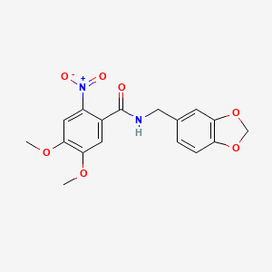 N-(1,3-benzodioxol-5-ylmethyl)-4,5-dimethoxy-2-nitrobenzamide