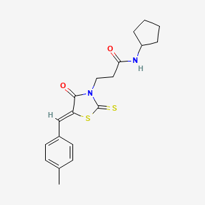 N-cyclopentyl-3-[5-(4-methylbenzylidene)-4-oxo-2-thioxo-1,3-thiazolidin-3-yl]propanamide