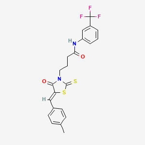 4-[5-(4-methylbenzylidene)-4-oxo-2-thioxo-1,3-thiazolidin-3-yl]-N-[3-(trifluoromethyl)phenyl]butanamide