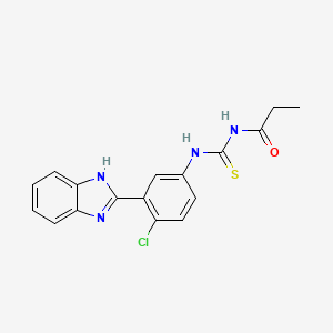 N-({[3-(1H-benzimidazol-2-yl)-4-chlorophenyl]amino}carbonothioyl)propanamide