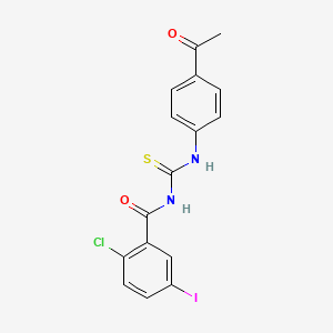 N-[(4-acetylphenyl)carbamothioyl]-2-chloro-5-iodobenzamide