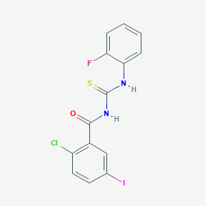 2-chloro-N-[(2-fluorophenyl)carbamothioyl]-5-iodobenzamide