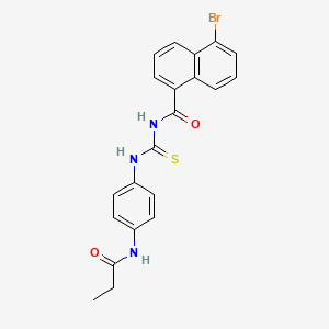 5-bromo-N-{[4-(propanoylamino)phenyl]carbamothioyl}naphthalene-1-carboxamide