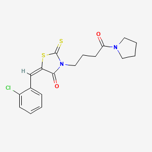 5-(2-chlorobenzylidene)-3-[4-oxo-4-(1-pyrrolidinyl)butyl]-2-thioxo-1,3-thiazolidin-4-one