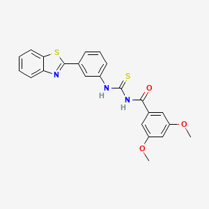 N-{[3-(1,3-benzothiazol-2-yl)phenyl]carbamothioyl}-3,5-dimethoxybenzamide