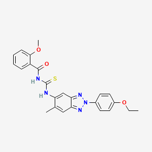 N-{[2-(4-ethoxyphenyl)-6-methyl-2H-benzotriazol-5-yl]carbamothioyl}-2-methoxybenzamide