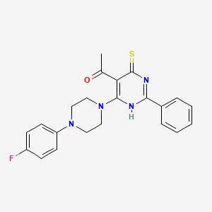 1-{4-[4-(4-Fluorophenyl)piperazin-1-YL]-2-phenyl-6-sulfanylidene-1,6-dihydropyrimidin-5-YL}ethan-1-one