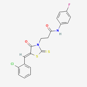 3-[5-(2-chlorobenzylidene)-4-oxo-2-thioxo-1,3-thiazolidin-3-yl]-N-(4-fluorophenyl)propanamide