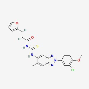 N-({[2-(3-chloro-4-methoxyphenyl)-6-methyl-2H-1,2,3-benzotriazol-5-yl]amino}carbonothioyl)-3-(2-furyl)acrylamide