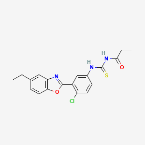 N-[[4-chloro-3-(5-ethyl-1,3-benzoxazol-2-yl)phenyl]carbamothioyl]propanamide