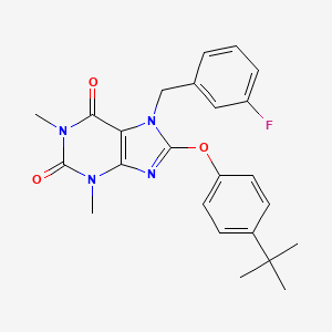 8-(4-TERT-BUTYLPHENOXY)-7-[(3-FLUOROPHENYL)METHYL]-1,3-DIMETHYL-2,3,6,7-TETRAHYDRO-1H-PURINE-2,6-DIONE