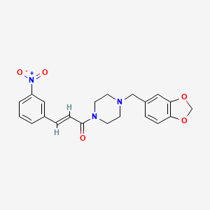 (E)-1-[4-(1,3-BENZODIOXOL-5-YLMETHYL)PIPERAZINO]-3-(3-NITROPHENYL)-2-PROPEN-1-ONE