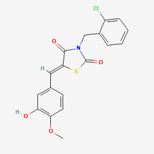 (5Z)-3-(2-chlorobenzyl)-5-(3-hydroxy-4-methoxybenzylidene)-1,3-thiazolidine-2,4-dione