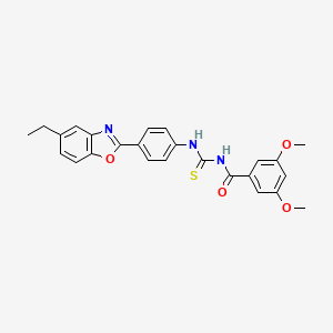 N-{[4-(5-ethyl-1,3-benzoxazol-2-yl)phenyl]carbamothioyl}-3,5-dimethoxybenzamide