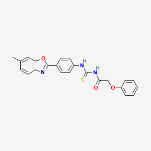 N-{[4-(6-methyl-1,3-benzoxazol-2-yl)phenyl]carbamothioyl}-2-phenoxyacetamide