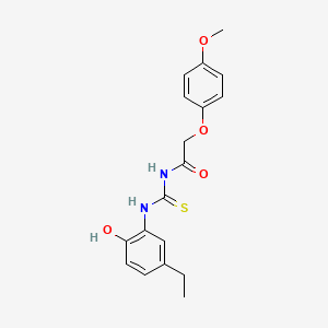 N-{[(5-ethyl-2-hydroxyphenyl)amino]carbonothioyl}-2-(4-methoxyphenoxy)acetamide