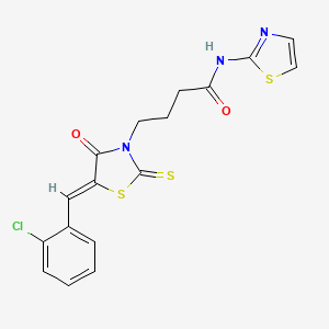 4-[5-(2-chlorobenzylidene)-4-oxo-2-thioxo-1,3-thiazolidin-3-yl]-N-1,3-thiazol-2-ylbutanamide