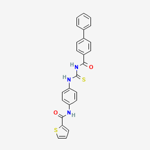 N-[4-({[(4-biphenylylcarbonyl)amino]carbonothioyl}amino)phenyl]-2-thiophenecarboxamide