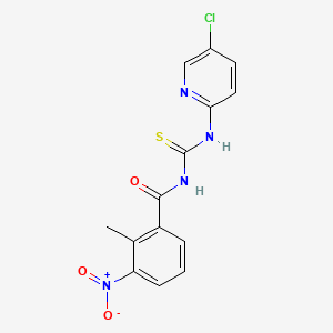 N-[(5-chloropyridin-2-yl)carbamothioyl]-2-methyl-3-nitrobenzamide