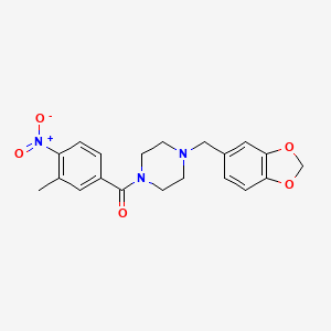 [4-(1,3-BENZODIOXOL-5-YLMETHYL)PIPERAZINO](3-METHYL-4-NITROPHENYL)METHANONE