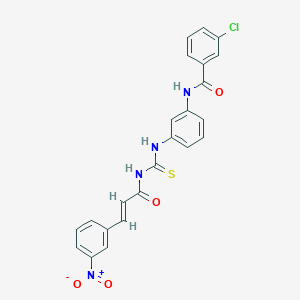 3-chloro-N-[3-({[(2E)-3-(3-nitrophenyl)prop-2-enoyl]carbamothioyl}amino)phenyl]benzamide