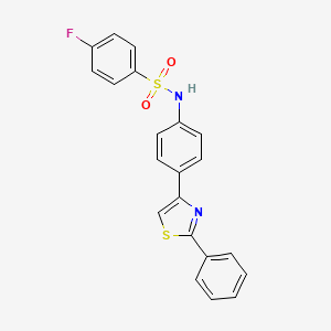 4-fluoro-N-[4-(2-phenyl-1,3-thiazol-4-yl)phenyl]benzenesulfonamide