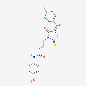 N-(4-hydroxyphenyl)-4-[5-(4-methylbenzylidene)-4-oxo-2-thioxo-1,3-thiazolidin-3-yl]butanamide