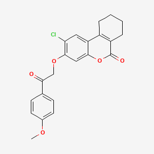 2-CHLORO-3-[2-(4-METHOXYPHENYL)-2-OXOETHOXY]-6H,7H,8H,9H,10H-CYCLOHEXA[C]CHROMEN-6-ONE