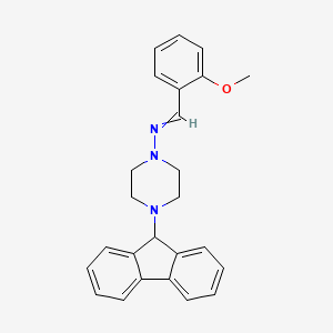 (E)-N-[4-(9H-fluoren-9-yl)piperazin-1-yl]-1-(2-methoxyphenyl)methanimine