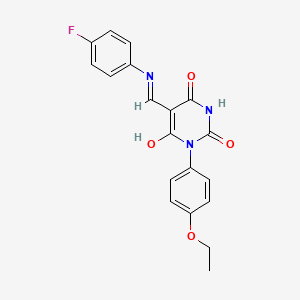 1-(4-ethoxyphenyl)-5-{[(4-fluorophenyl)amino]methylene}-2,4,6(1H,3H,5H)-pyrimidinetrione