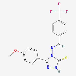 5-(4-methoxyphenyl)-4-{[4-(trifluoromethyl)benzylidene]amino}-4H-1,2,4-triazole-3-thiol