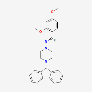 1-(2,4-dimethoxyphenyl)-N-[4-(9H-fluoren-9-yl)piperazin-1-yl]methanimine