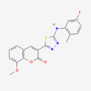 3-{5-[(5-fluoro-2-methylphenyl)amino]-1,3,4-thiadiazol-2-yl}-8-methoxy-2H-chromen-2-one