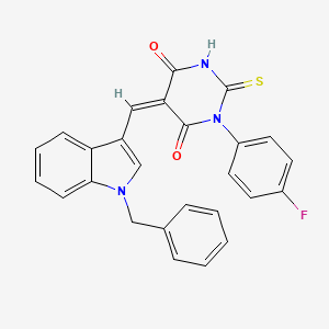 (5Z)-5-[(1-BENZYL-1H-INDOL-3-YL)METHYLIDENE]-1-(4-FLUOROPHENYL)-2-SULFANYLIDENE-1,3-DIAZINANE-4,6-DIONE