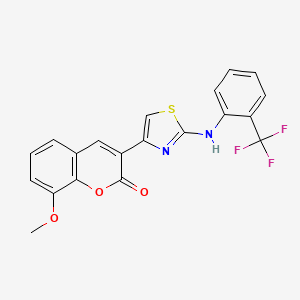 8-methoxy-3-(2-{[2-(trifluoromethyl)phenyl]amino}-1,3-thiazol-4-yl)-2H-chromen-2-one