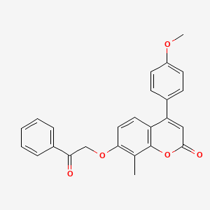 4-(4-methoxyphenyl)-8-methyl-7-(2-oxo-2-phenylethoxy)-2H-chromen-2-one