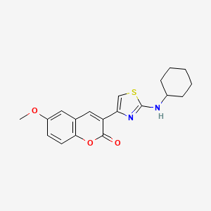 3-[2-(Cyclohexylamino)-1,3-thiazol-4-yl]-6-methoxychromen-2-one