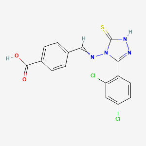 4-({[3-(2,4-dichlorophenyl)-5-mercapto-4H-1,2,4-triazol-4-yl]imino}methyl)benzoic acid